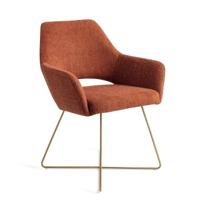 Jesper Home Eetkamerstoel 'Yanai' Cross Gold, kleur Tuscan Terra - thumbnail
