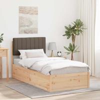 Bedframe met Gevoerd Hoofdgedeelte Taupe 90 x 190 cm - thumbnail