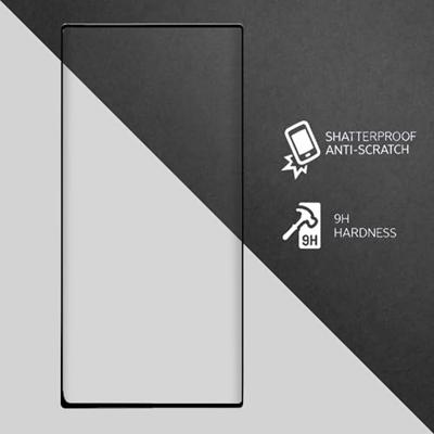 Lunso - Samsung Galaxy S23 Ultra - Gehard Beschermglas - Full Cover Screenprotector - Black Edge