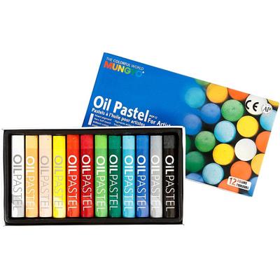 Mungyo oliepastel, l: 7 cm, dikte 11 mm, diverse kleuren, 12 stuk/ 1 doos