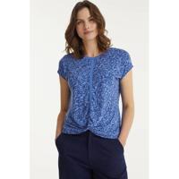 Street One top met all over print blauw - thumbnail