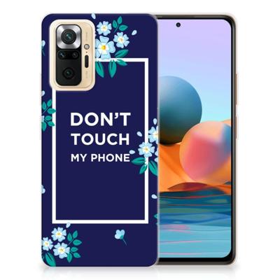 Xiaomi Redmi Note 10 Pro Silicone-hoesje Flowers Blue DTMP Xiaomi Redmi Note 10 Pro Silicone-hoesje Flowers Blue DTMP