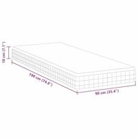Matrassen Wit, Grijs 90 x 190 cm Gebreide stof - thumbnail