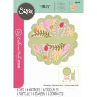 Sizzix • thinlits die set tulips & blooms circle 6pcs - thumbnail