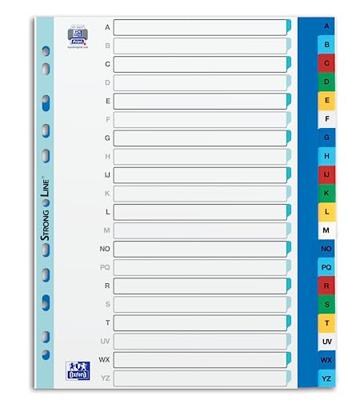 Tabbladen Oxford A4+ 11-gaats 20-delig A-Z PP kleur | 25 stuks Tabbladen Oxford A4+ 11-gaats 20-delig A-Z PP kleur | 25 stuks
