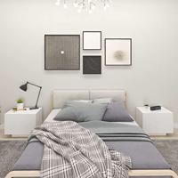 VidaXL Nachtkastje 100x35x40 cm bewerkt hout wit - thumbnail