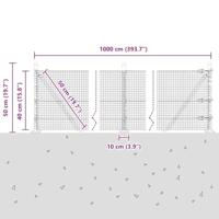 VidaXL Afrasteringspaal zilver 10 x 0,4 m (19 x 19 mm gaas) staal - thumbnail