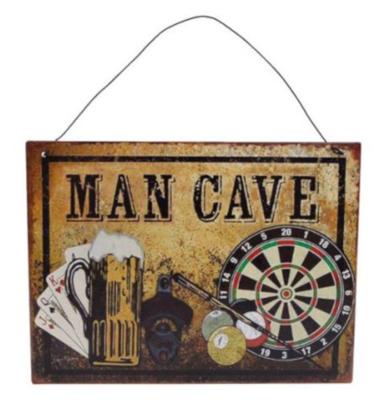 Metalen Wandversiering Man Cave Bord 20x15 cm