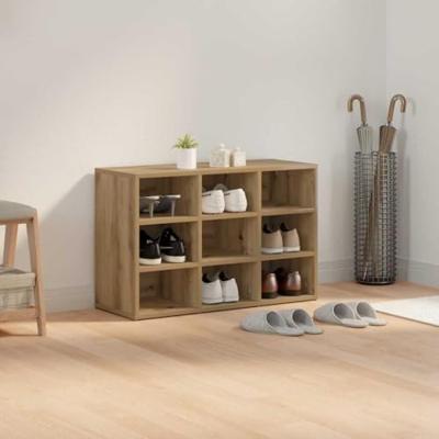 VidaXL Schoenenkast artisan eiken 77,5 x 30 x 51 cm bewerkt hout