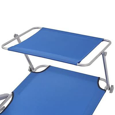 Ligbed met luifel staal blauw