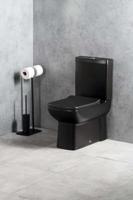 Toiletpot Aquasplash Lara Staand tbv Duoblok AO Mat Zwart Aquasplash - thumbnail