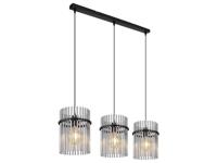Globo Zwarte hanglampGorley met smoke glas 3-lichts - 15698-3H - thumbnail