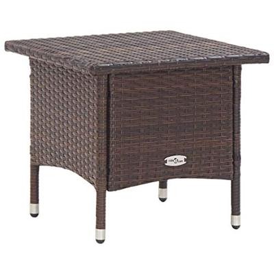 VidaXL Theetafel 50x50x47 cm poly rattan bruin VidaXL Theetafel 50x50x47 cm poly rattan bruin