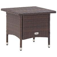 VidaXL Theetafel 50x50x47 cm poly rattan bruin - thumbnail