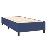 Boxspring met matras stof blauw 140x200 cm - thumbnail