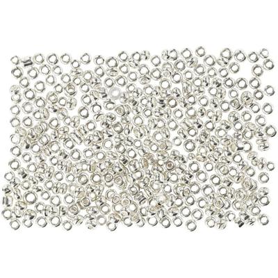 Creativ Company Rocailles, d 1,7 mm, afm 15/0, gatgrootte 0,5-0,8 mm, silver metal, 25 gr/ 1 doos