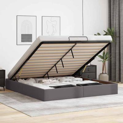 Bedframe zonder matras 180x200 cm kunstleer grijs