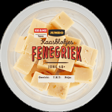 Jumbo Kaasblokjes Fenegriek Jong 48+ 100 g Jumbo Kaasblokjes Fenegriek Jong 48+ 100 g