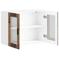 Keukenbovenkast met glazen deur Porto oud houtkleurig - thumbnail