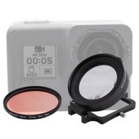 58mm 16 X macrolens rode Lens Filter met lenscover + Lens Filter Ring Adapter + String duiken + reinigingsdoekje voor GoPro HERO 6/5 - thumbnail