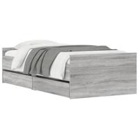 Bedframe met lades grijs sonoma eikenkleurig 90x200 cm - thumbnail