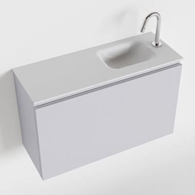 MONDIAZ OLAN 80cm toiletmeubel cale. LEX wastafel talc rechts 1 kraangat MONDIAZ OLAN 80cm toiletmeubel cale. LEX wastafel talc rechts 1 kraangat