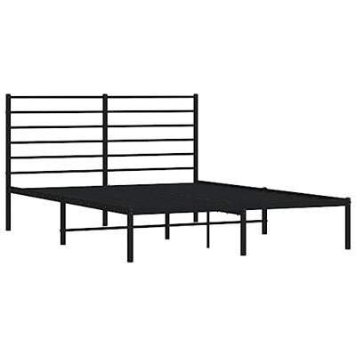 Bedframe met hoofdbord metaal zwart 160x200 cm Bedframe met hoofdbord metaal zwart 160x200 cm