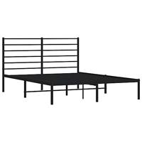 Bedframe met hoofdbord metaal zwart 160x200 cm - thumbnail