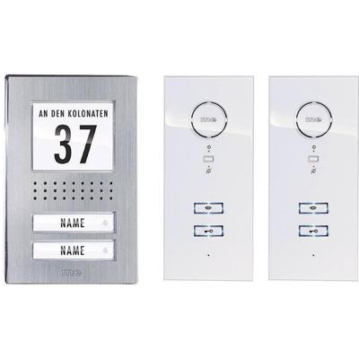 m-e modern-electronics ADV 122 WW Vistadoor Complete set voor Deurintercom Kabelgebonden Tweegezinswoning RVS, Wit m-e modern-electronics ADV 122 WW Vistadoor Complete set voor Deurintercom Kabelgebonden Tweegezinswoning RVS, Wit