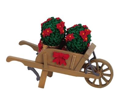 Lemax wheelbarrow with poinsettias kerstdorp accessoire 2006