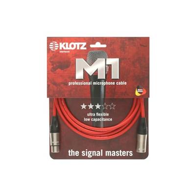 Klotz M1 K RT microfoonkabel 3p XLR F/M rood 3 meter