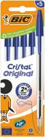 Balpen bic cristal m 5st blauw - thumbnail