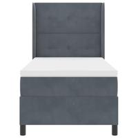 Boxspringbed met matras fluweel donkergrijs 100x200 cm - thumbnail