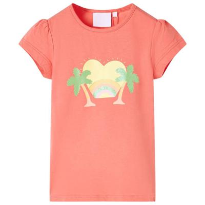 Kindershirt 92 koraalkleurig Kindershirt 92 koraalkleurig