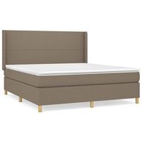 Boxspring met matras stof taupe 180x200 cm - thumbnail