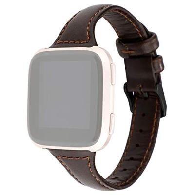 Fitbit Versa 1 / 2 & Lite Lederen bandje - Donkerbruin Fitbit Versa 1 / 2 & Lite Lederen bandje - Donkerbruin