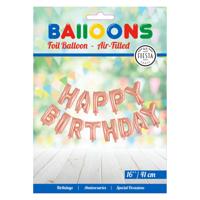 Globos Folieballon tekst happy birthday rose goud - thumbnail