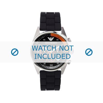 Armani horlogeband AR5878 Silicoon Zwart 24mm