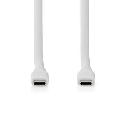 Nedis USB-Kabel | USB 3.2 Gen 1 | USB-C Male | USB-C Male | 60 W | 4K@60Hz | 5 Gbps | Vernikkeld | 1.50 m | Rond | Silicone | Wit | Doos -