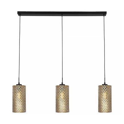 Freelight Hanglamp Cestino 3 lichts L 100 cm zwart - goud