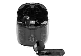 JBL Tune 225 TWS ; Draadloze bluetooth oortjes met een batterijduur van tot 25 uur, inclusief oplaadhoes, voel de muziek met JBL Pure Bass-geluid, in doorzichtig zwart