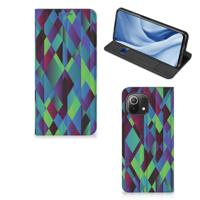 Xiaomi 11 Lite NE 5G | Mi 11 Lite Stand Case Abstract Green Blue - thumbnail