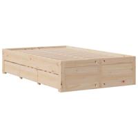 Bedframe zonder matras met lades massief grenenhout 135x190 cm - thumbnail