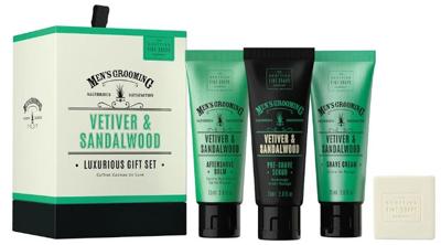 Scottish Fine Soaps Men's Grooming Vetiver & Sandalwood Luxurious Gift Set