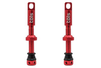 Töls Tubeless Presta Ventiel Set 44mm - Rood Töls Tubeless Presta Ventiel Set 44mm - Rood