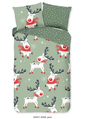 Good Morning Kinderdekbedovertrek "rendieren" - Groen - (140x200/220 cm) - Katoen Flanel Good Morning Kinderdekbedovertrek "rendieren" - Groen - (140x200/220 cm) - Katoen Flanel