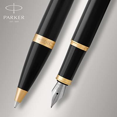 Parker IM Black giftbox duoset, balpen en vulpen, zwart GT