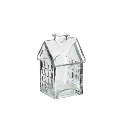 Ideas 4 Seasons Vaas glazen huisje 7x7,5xh12cm