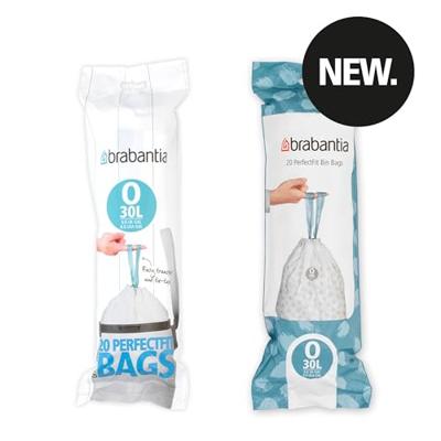 PerfectFit afvalzak met trekbandsluiting code O, 30 liter, 20 stuks/rol - Brabantia - thumbnail