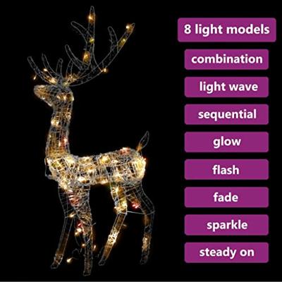 VidaXL Kerstversiering rendier 140 led's 120 cm acryl meerkleurig